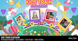 Playful Kids Photo Slideshow with Animated Train Carriages