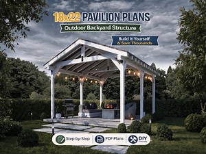 DIY 18x22 Pavilion Canopy Plans, Modern Pergola, Carport (PDF) - Etsy