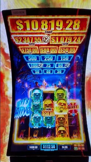 Double flaming heads! Frankenstein Returns slot!