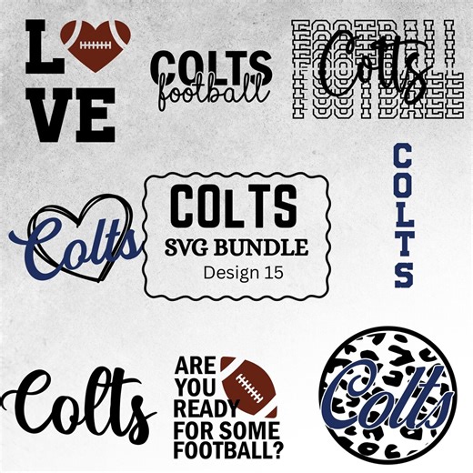 Colts Football SVG Bundle | Love Colts Designs for Cricut & Silhouette | Football Team Clipart and Layered Files - Etsy