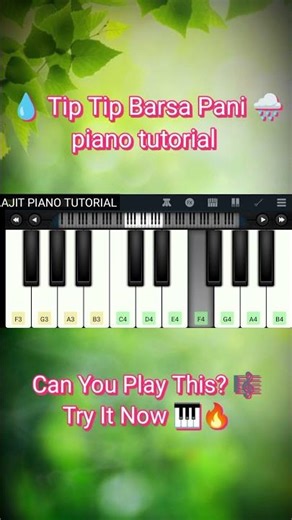 Tip Tip Barsa Pani Bollywood Piano Tutorial Step by Step #shorts 🎹