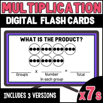 Multiplication 7s Flashcards with Answers Smartboard 3rd Grade Fluency