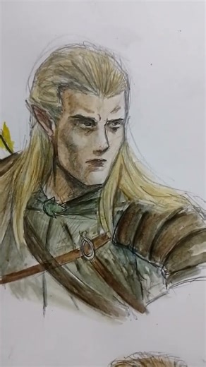 Aragorn Legolas y Gimli dibujo parte 2 #aragorn #gimli #legolas #watercolor #lordoftherings #shot