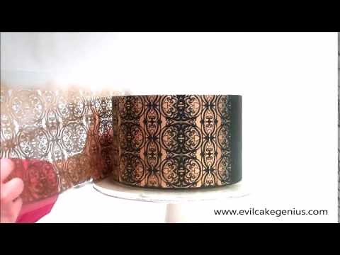 Velvet Burnout Cake Stencil - Airbrushed