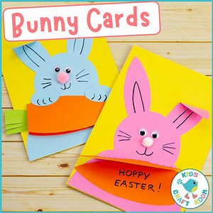 Bunny and Carrot Cards - Easter Craft - Easter Bunny Craft - Spring Craft