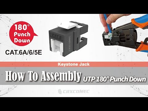 RJ45 Installation Guide: How To Assemble UTP 180-Degree Punch Down Keystone Jack