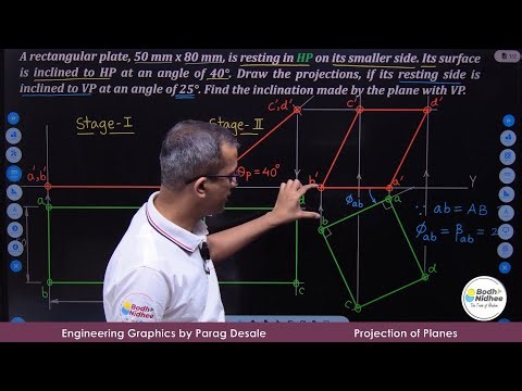 Projection of Oblique Plane I Ex. 3 l Rectangle l Engineering Graphics