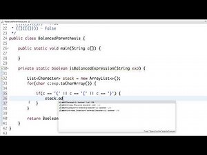 Balanced expression validation using Stack data structure