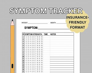 Simple Symptom Tracker Printable | Elderly Friendly Daily Health Log | Large Print Monthly Symptom Chart | Easy Pain & Symptom Tracking - Etsy