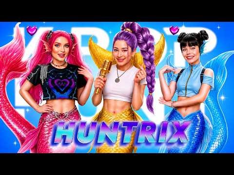 Poor vs Rich vs GIGA Rich Huntrix Mermaid Makeover! K-Pop Demon Hunters Glow Up!