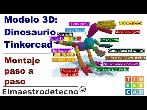 Cómo hacer un dinosaurio en 3D con Tinkercad | Modelo paso a paso (explicado claro y rápido)