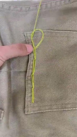 the process of sewing the back pocket of jeans neatly, properly and correctly.