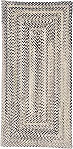 Capel American Heritage Pewter 2' 0" X 6' 0" Runner Concentric Rectangle Braided Rug