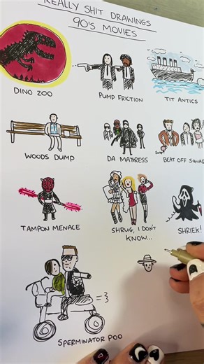 Funny Doodles of Iconic 90’s Films