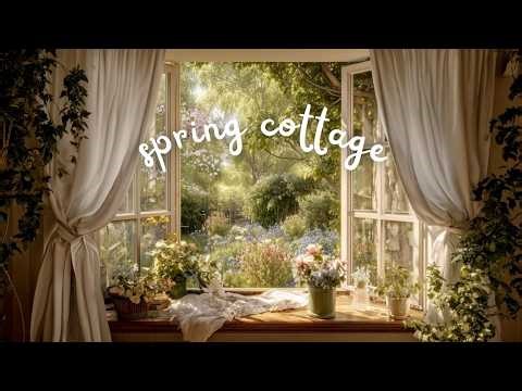 Spring Ambience at the Cottage 🌷 Joyful Birdsong, Crickets & Room ASMR