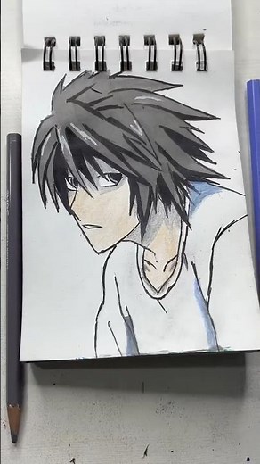 Drawing L || death note characters drawing || anime drawing || glow art #anime #art