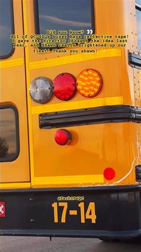 All of our buses have retroreflective tape everywhere! #zach196qc