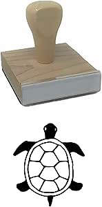 Infusion Turtle Hand-Drawn Elements Rubber Stamp, 2 X 2'' Wood Stamp
