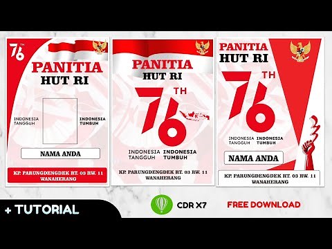 CARA DESAIN ID CARD PANITIA HUT RI KE 76 | FREE DOWNLOAD