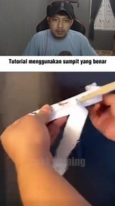 1.5M views · 9.4K reactions | Cara pake sumpit yang benar #reels #tutorial | Cukk Gaming | Facebook