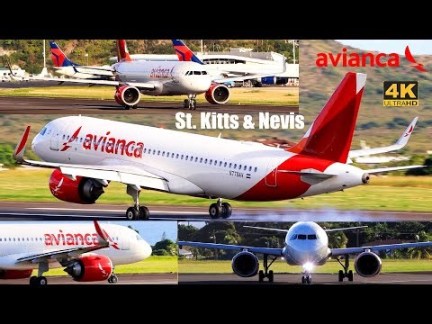 Avianca Airbus A320neo Arriving in St. Kitts & Nevis (Caribbean) for the First Time (Charter Flight)