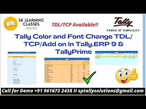 Tally Color and Font Change TDL/TCP/Add on in Tally ERP 9 and TallyPrime.