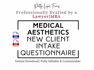 Aesthetics Intake Questionnaire Med Spa New Patient Forms Esthetician Face Diagram Body Medical Spa Consultation Aesthetician Intake Forms - Etsy