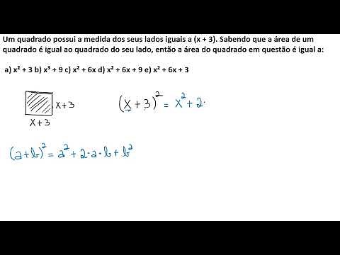 Um quadrado possui a medida dos seus lados iguais a (x + 3). Sabendo que a área de um quadrado...