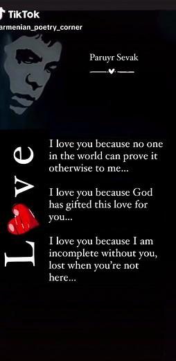 Armenian Love Poem by Paruyr Sevak