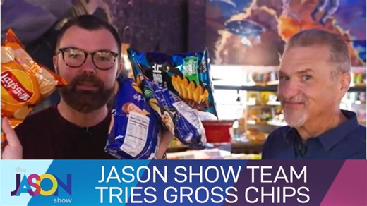 9.1K views · 173 reactions | When it comes to potato chips, we're used to flavors like barbecue, sour cream & onion and salt & vinegar, but how about roasted fish? Or oysters in cream sauce? The Jason Show team discovered these odd chips during their recent road trip to Sioux Falls, and gave everyone a chance to try them. | The Jason Show | Facebook