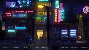 Night Walk Cyberpunk City Pixel Live Wallpaper - MoeWalls