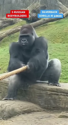 Gorilla vs 5 Russian Bodybuilders Tug of War — You Won’t Believe the Power!