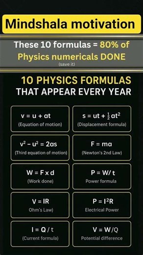 #class10 Most Repeated Numerical Formulas 🔥 | Last Minute Revision Sheet 2026 | #shorts #viral