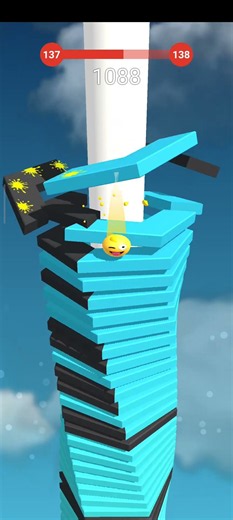 Stack Ball 🏈 game 🎮 UTube_2748 level 1⃣3⃣7⃣ wait for the end