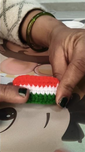 #crochet mini flag handmade 🇮🇳