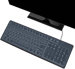 Universal Clear Anti-Dust Keyboard Cover Skin for 104/107 Keys Standard Desktop Keyboard Reusable Waterproof Keyboard Protector Cover-Clear