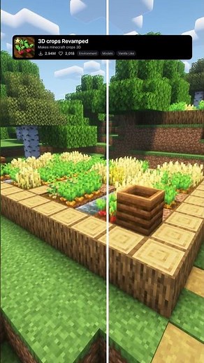 Best Minecraft Crops 3D Resource Pack: 3D crops Revamped #minecraft #shorts #mc