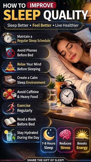 8 Simple Habits to Transform Your Sleep Quality 🌙#sleeptime #wellnessjourney #reducestress