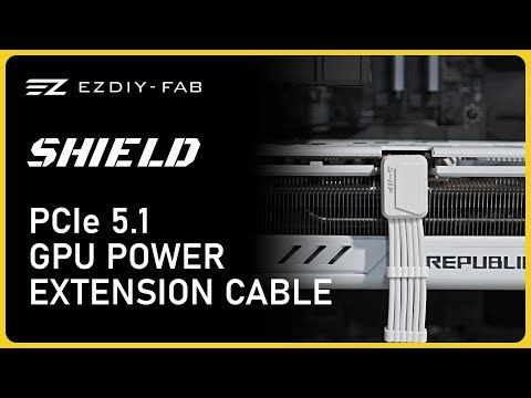 EZDIY-FAB Shield PCIe 5.1 GPU Power Extension Cable (90°) - Power Up Your Build!