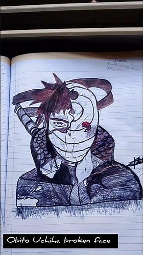 obito Uchiha broken face anime character 💀