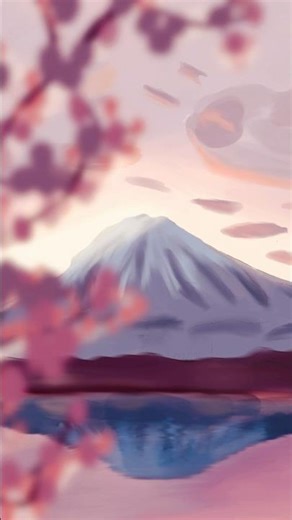 Fuji drawing process - first time with colors #art #digitalart #drawing