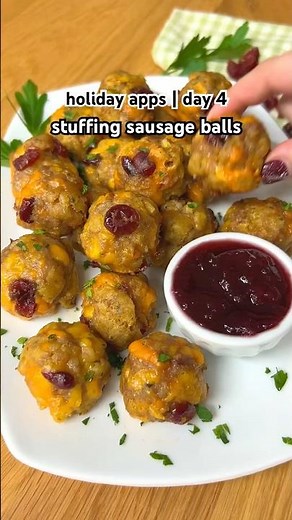 Stuffing Sausage Balls 🧀 Recipe in Comments and Description ⭐️