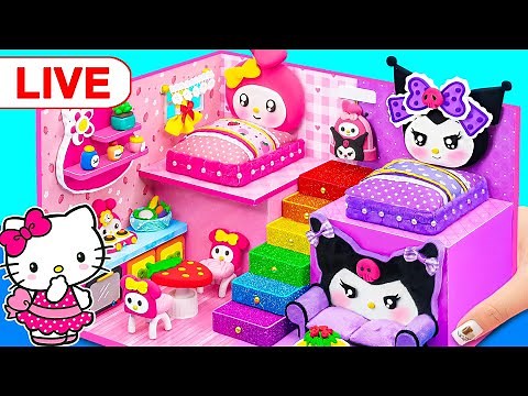 100+ Building Hello Kitty and Kuromi Houses use Cardboard, Polymer Clay ❤️ DIY Miniature House Ideas