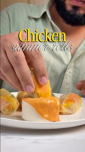 Chicken Summer Rolls 🌞 #recipe #airfryerchicken #mangorecipe #summerrolls #healthyrecipes #food