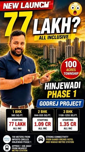 👉 Hinjewadi Phase 1 Mein Godrej Launch 🔥 Starting 77L!