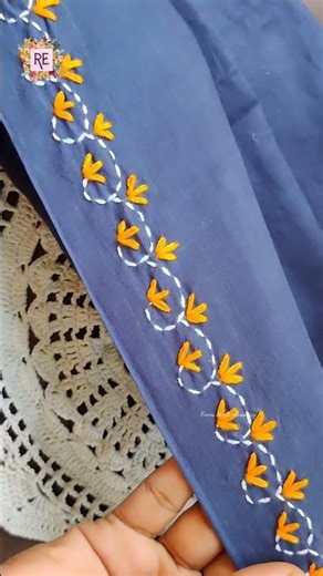 All over embroidery design on baby dress,Hand embroidery baby dress design #embroidery #diy