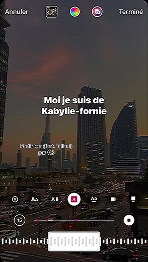 Exploring French Text Overlays in a Twilight Cityscape