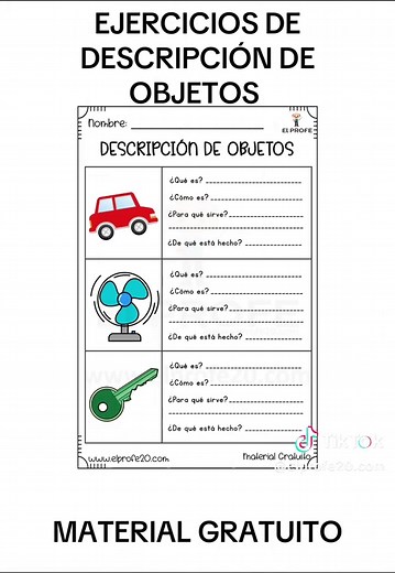Ejercicios de Descripción de Objetos para Primaria