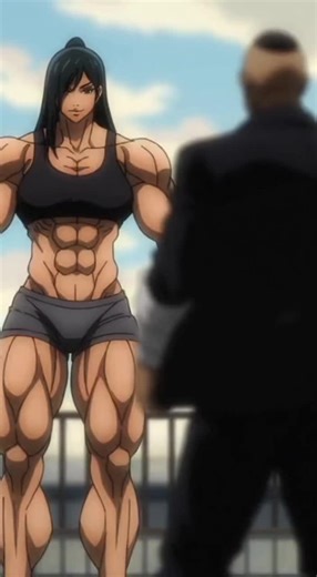 An anime of a Giant muscular woman attacking the guy #anime #animetiktok #sora #muscularwomen #attackontitan @AnimeAi