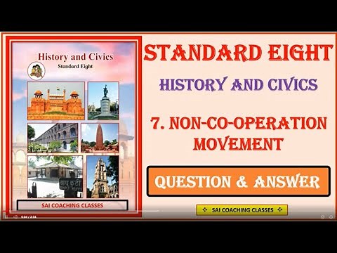 History 7. Non co-operation movement | questions answers History Class 8 | Exercise Class 8 History